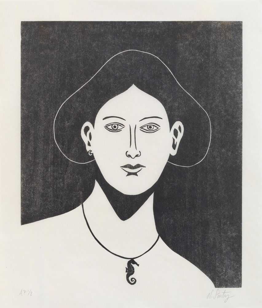 Nicolas Party, ‘Portrait of a Seahorse Necklace’, 11-02-2022, Print, Woodcut on HM-5 Gampi-shi, Artspace, Numbered