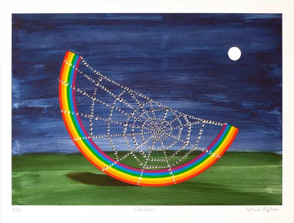 Patrick Hughes, ‘Web Bow’, 2018, Print, Archival Inkjet with Screenprinted Moon Overlay on Somerset Satin 330gsm Paper, Jealous Gallery, Numbered