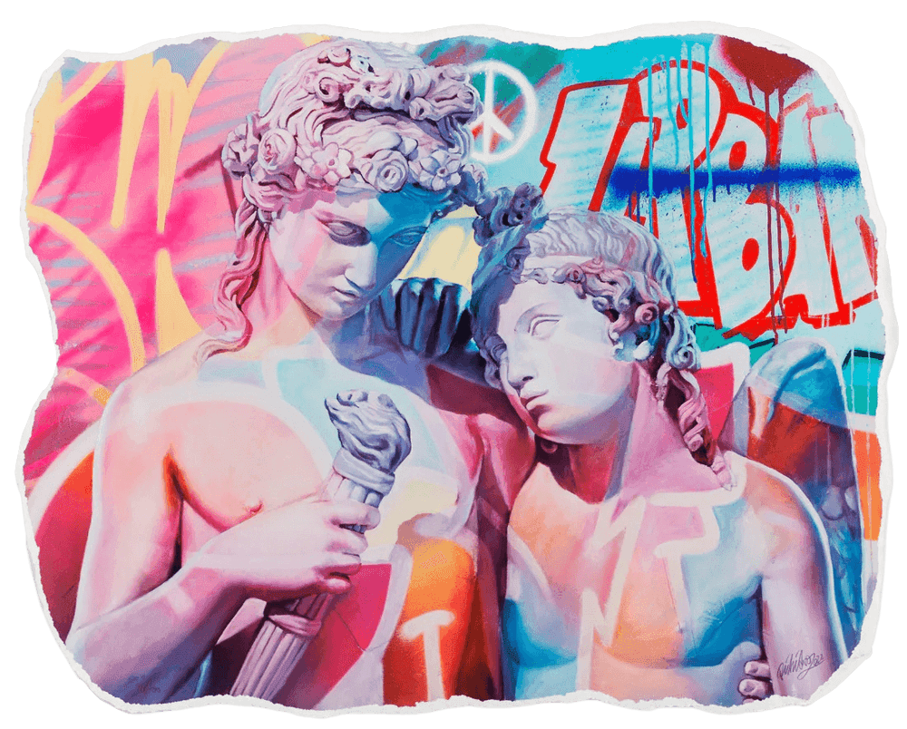 Pichiavo, ‘Cupid and Hymen Diaspasis’, 09-11-2022, Print, Pigment print on paper Hand-finished, signed and numbered by the artists 310 g/m2 Hahnemuehle Photo Rag 100% cotton bright white paper, Underdogs, Numbered, Handfinished