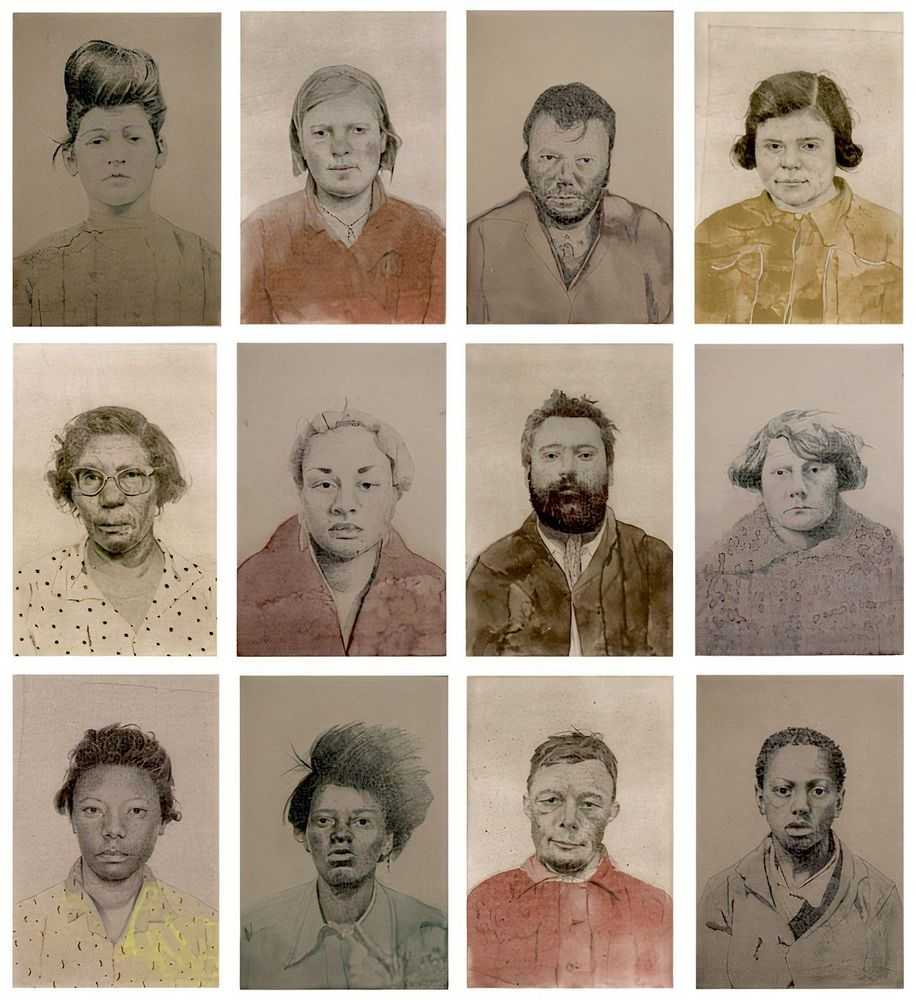 Sarah Ball, ‘Untitled Portrait (Set of 12 Polymer Etchings)’, 2018, Print, Set of 12 etchings, Paupers Press, Numbered
