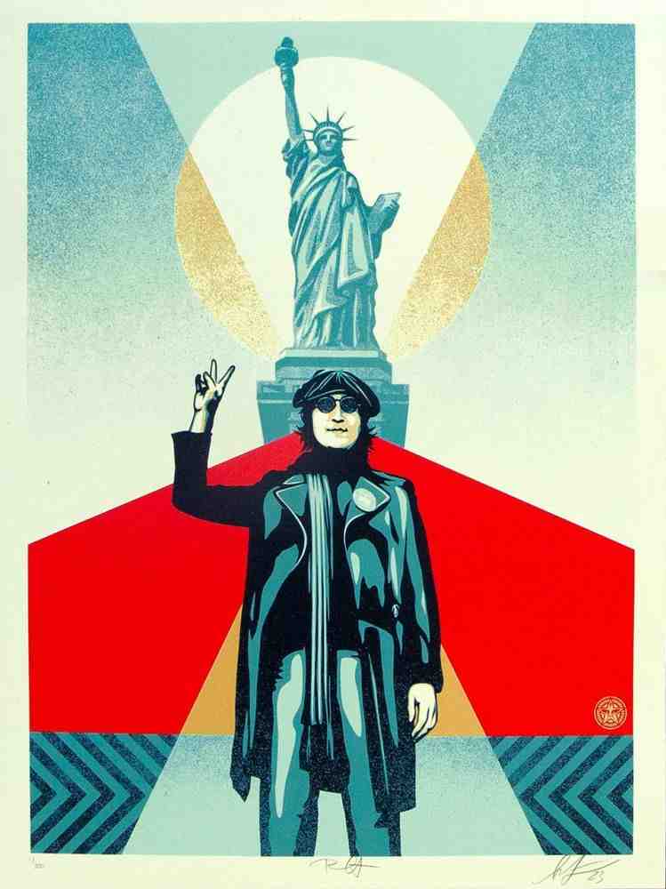 Shepard Fairey (Obey), ‘Lennon Peace And Liberty (Red)’, 17-08-2023, Print, Screenprint, Self released, Numbered