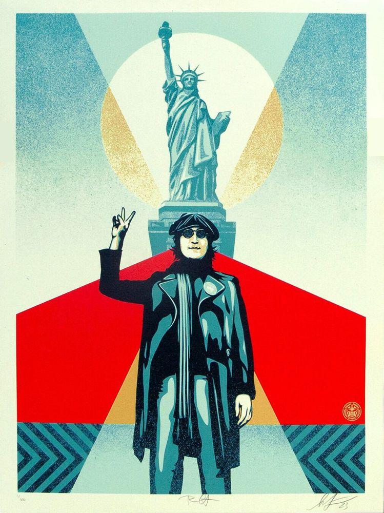 Artwork - Lennon Peace And Liberty (Red)