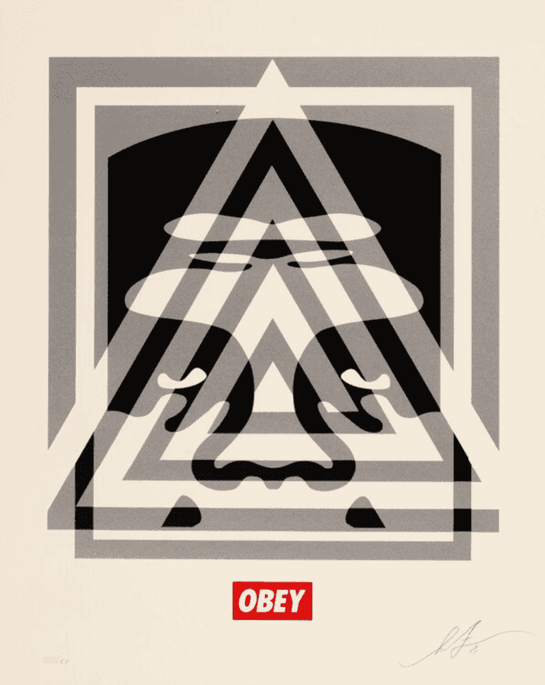 Shepard Fairey (Obey), ‘Pyramid Top Icon (Screenprint)’, 2021, Print, 3 colour Hand pulled screenprint on 250gsm Somerset Paper with Deckled Edge, Subliminal Projects, Numbered, Dated