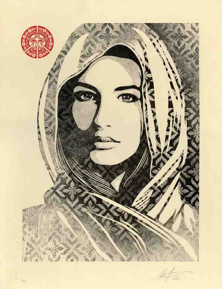 Shepard Fairey (Obey), ‘Universal Dignity (Letterpress)’, 03-03-2022, Print, Screenprint on thick cream Speckletone paper, Self-released, Numbered, Dated