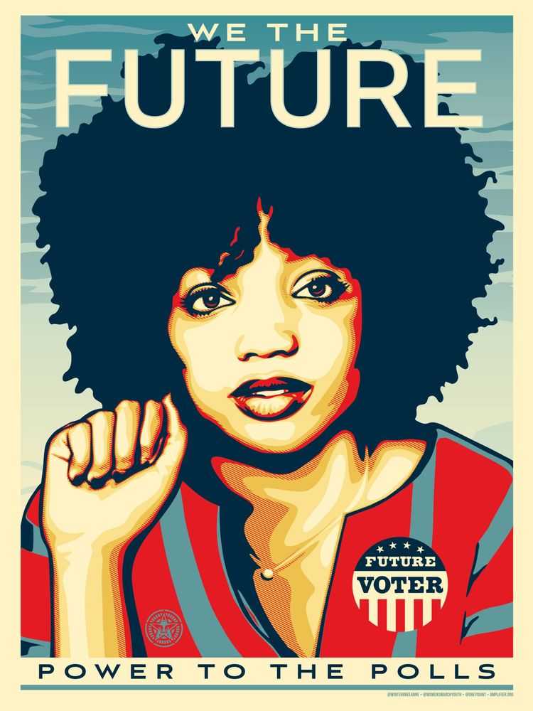 Shepard Fairey (Obey), ‘We The Future (Winter BreeAnne)’, 2018, Print, Screenprint in colours on speckled paper, Amplifier Foundation, Numbered, Dated