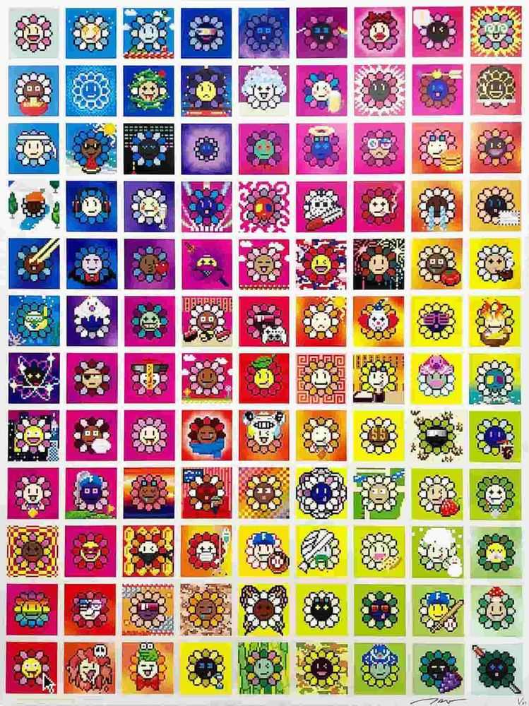Takashi Murakami, ‘108 Kleshas Murakami.Flowers’, 28-06-2022, Print, Offset print with silver and silkscreen pearlescent coating, Tonari No Zingaro, Numbered