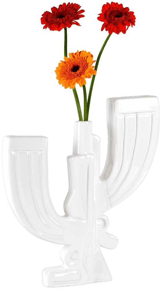 Todd James (Reas), ‘Peace Patrol - Garden Guns (White)’, 26-10-2017, Sculpture, Ceramic vase, Case Studyo, Numbered