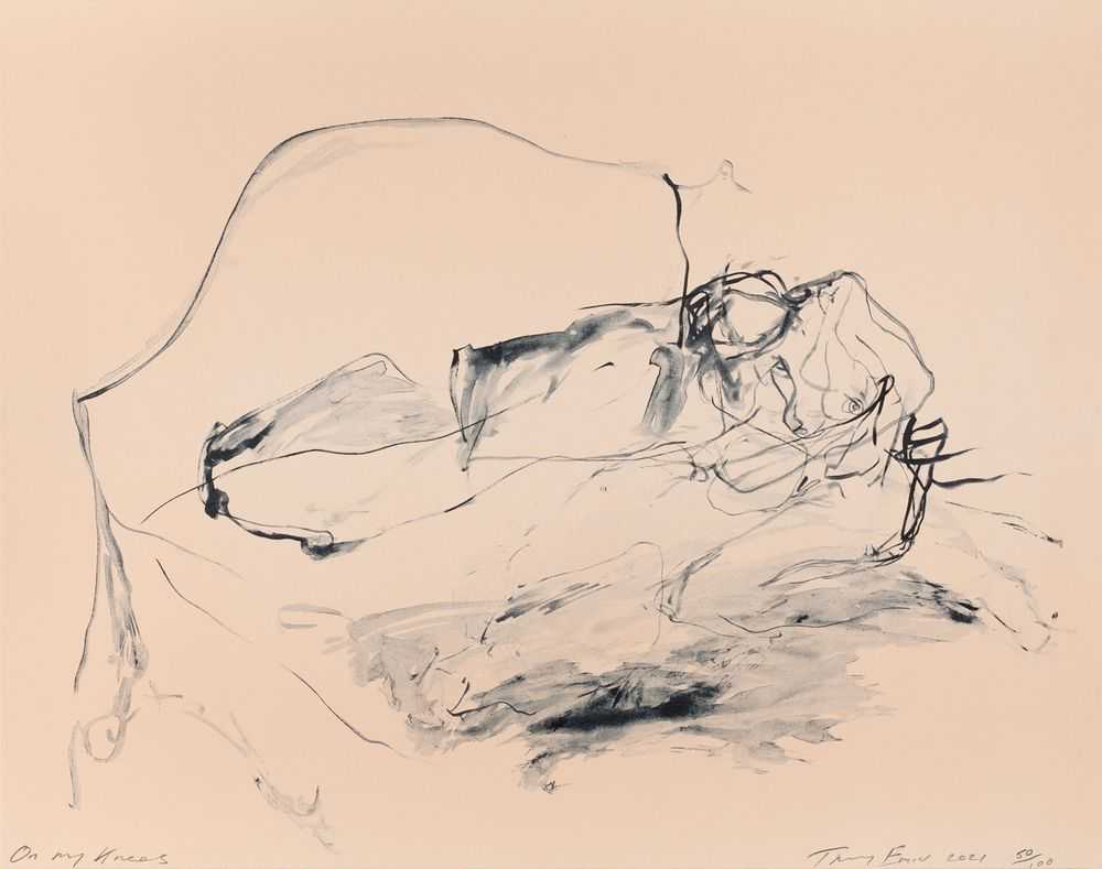 Tracey Emin, ‘On My Knees’, 2021, Print, 4 Colour Lithograph on Somerset Velvet Warm White 400gsm, Counter Editions, Numbered, Dated