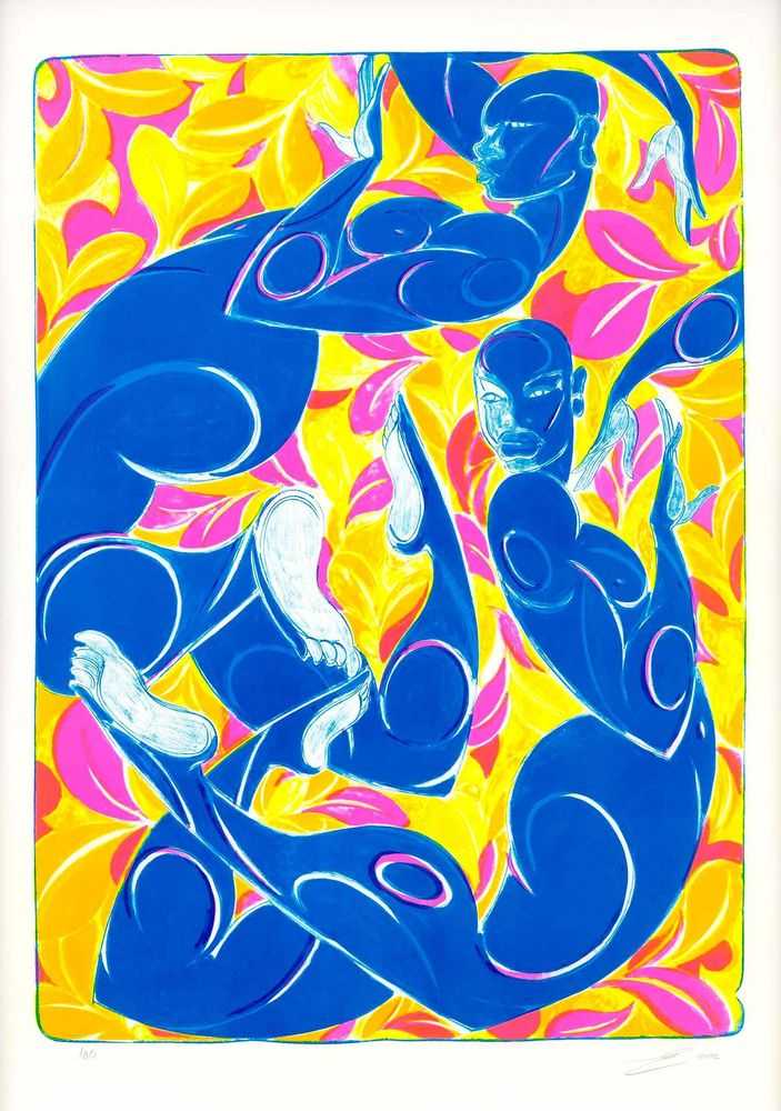 Tunji Adeniyi Jones, ‘Sunrisers’, 2022, Print, Five-color lithograph on Rives BFK white paper, David Zwirner, Numbered
