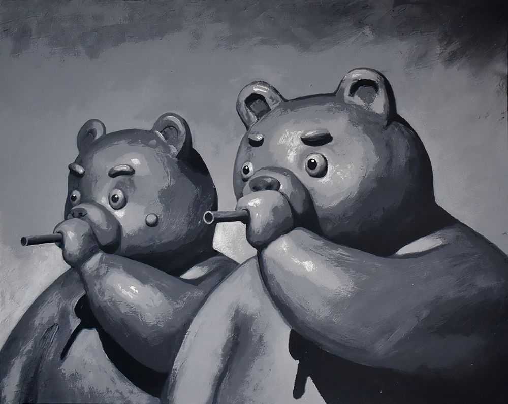 Tvorogov Brothers (Aleksey and Anton Tvorogov), ‘Bears with Blowguns’, 26-01-2021, Print, 9 colour screenprint on Mohawk Supreme, Moosey Art, Numbered